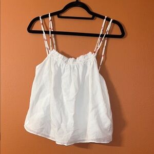 New Zara White Sleeveless Crop with Spaghetti Straps size xs